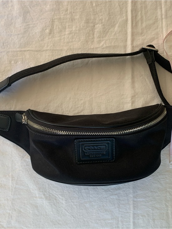 Coach Other - Coach Black Canvas Belt Bag with Silver Hardware